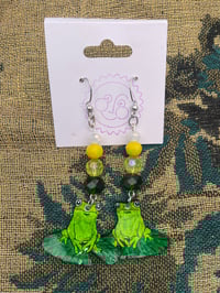 Image 1 of Lilypad Frog Earrings