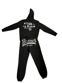 Image 1 of Black/White Trench Hoodie/Pants Set
