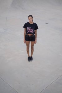 Image 2 of Women CROP PINK Angel TEe