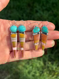 Image 3 of Turquoise + Australian Jasper Earrings 
