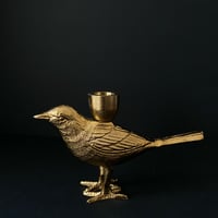Image 1 of Gold Bird Candle Holder