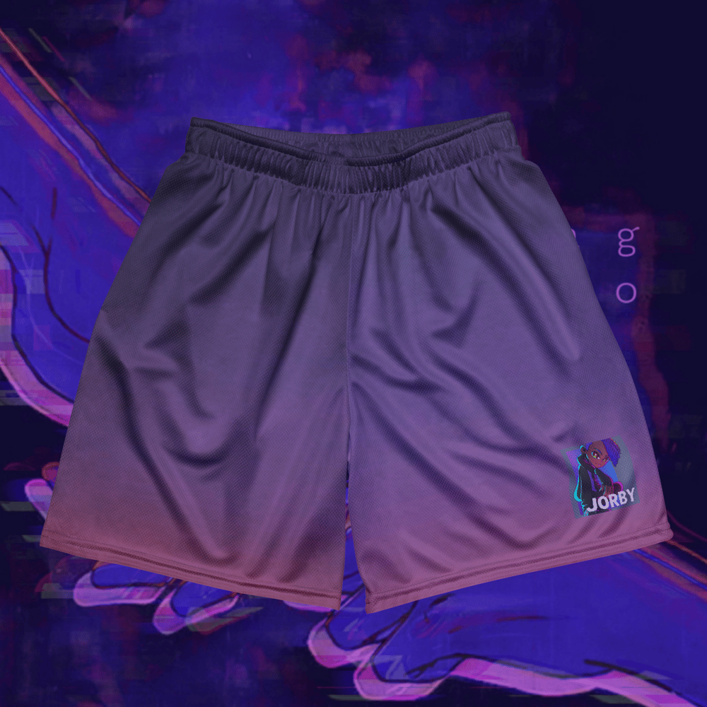 Image of 'Purple Sunset' Unisex mesh shorts
