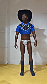 Image 2 of Adult Cowboy Gay Ken dark skin  handcrafted