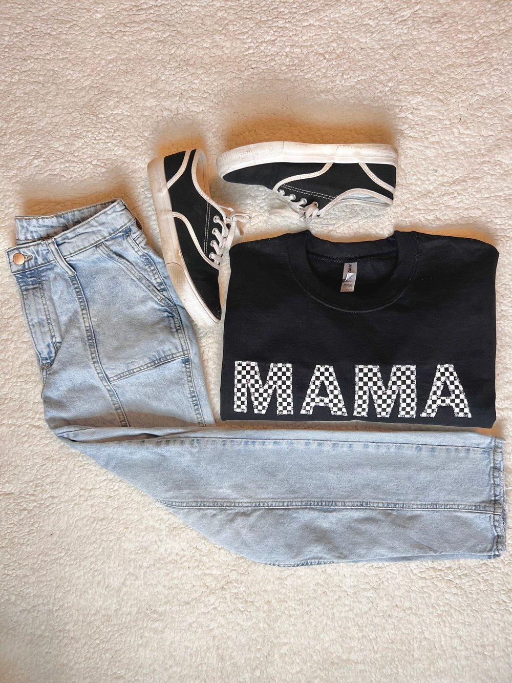 Image of Checkered MAMA crewneck