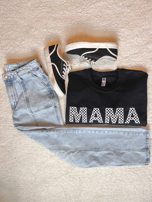 Image of Checkered MAMA crewneck