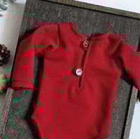 Image 2 of Christmas newborn bodysuit for photo shoots | dark red