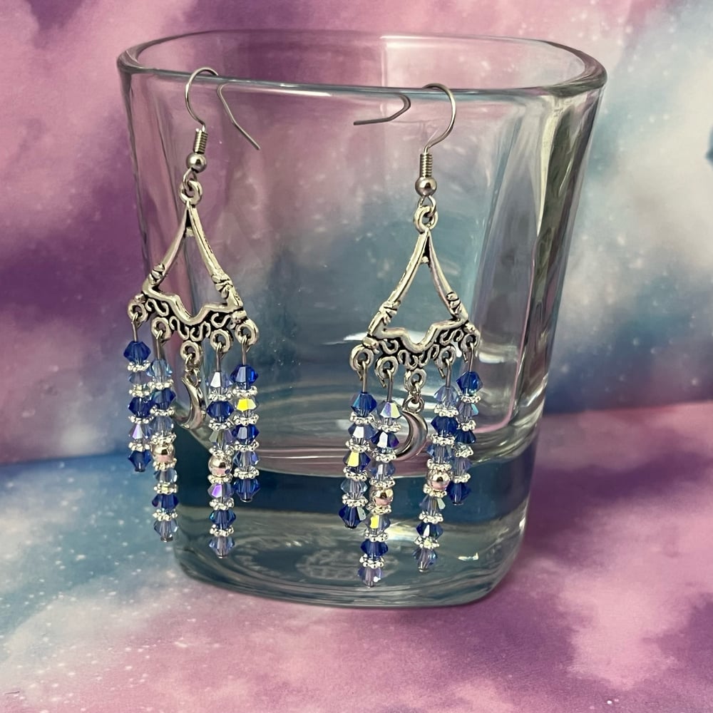 Image of Blue Moon Sun Catcher Earrings