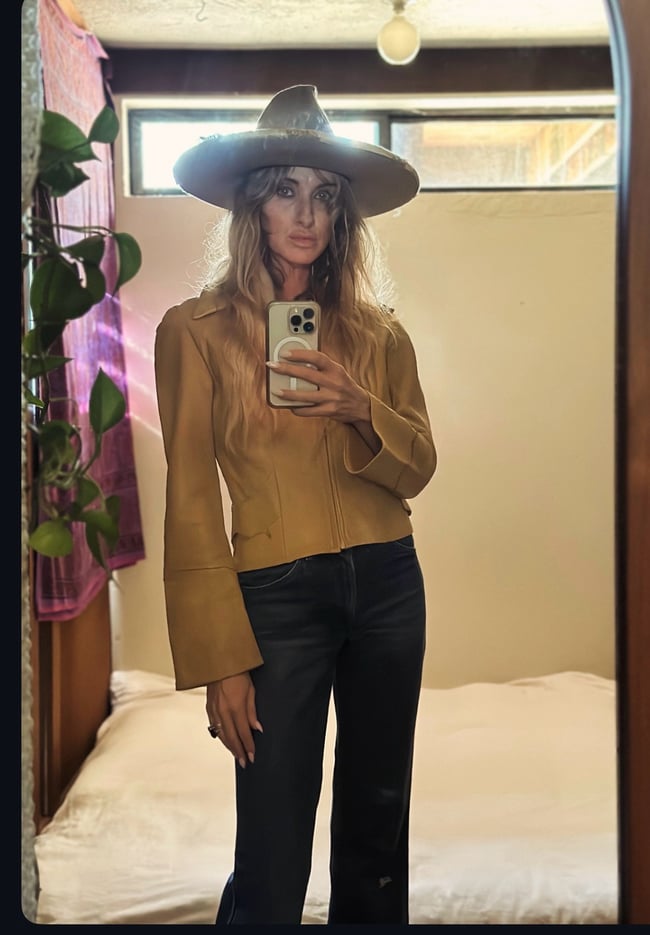 early 1970s leather rocker jacket Santa Fe 60s