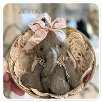 Image 6 of Etta-Mae a grey and dusty pink Handmade teacup elephant