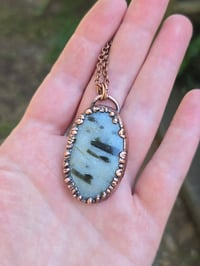 Image 4 of Electroformed green tourmaline in quartz necklace 04