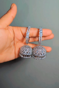 Image 1 of Shova_Cute American Diamond Pinjada Jhumka