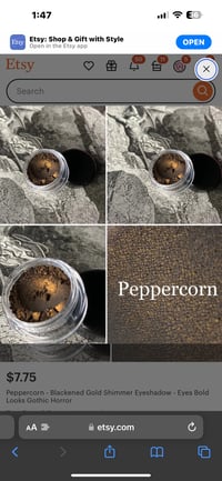 Peppercorn - Dark Metallic Gold Black Eyeshadow