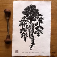 Image 1 of King Under the Carrot Flowers - Lino Print