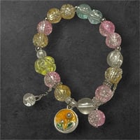 Colourful painted flower bracelet 