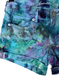 Image 3 of ♻️ UPCYCLED 4 American Eagle Cut Off Shorts in Cool Ice Dye
