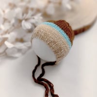 Image 1 of  Newborn  photoshooting knitted hat | tricolor