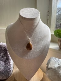 Image 2 of Silver Ocean Jasper Teardrop Crystal Necklace