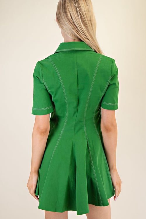 Image of Polo Collar Topstich Dress 