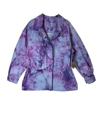 Image 2 of M 100% Cotton Twill Utility Jacket in Warm Purple Watercolor Ice Dye