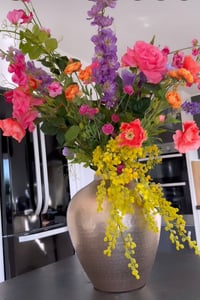 Image 2 of Nordic style - multicolour arrangement in gold vase 