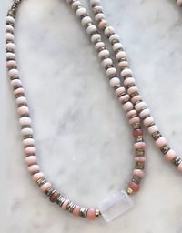 Image 1 of *new* ROSE QUARTZ + PINK OPALS with pyrite