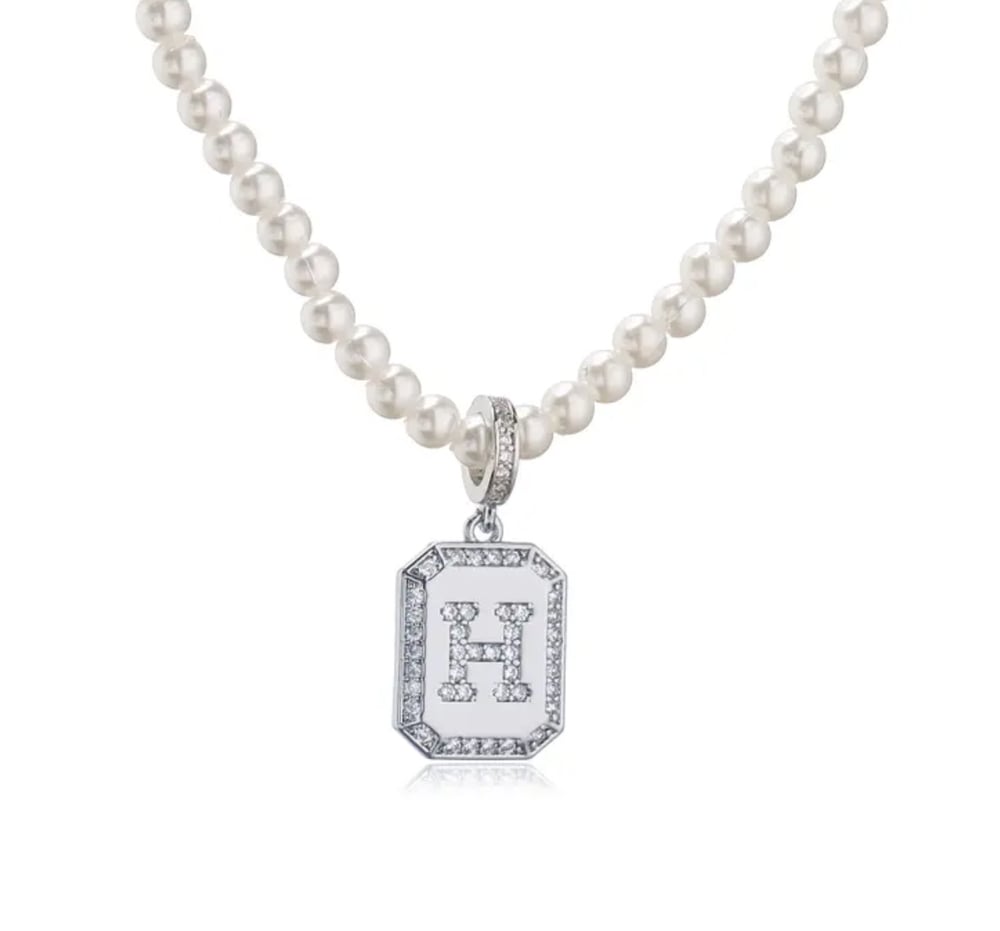 Image of Pearl Initial Necklace (This is a Dropshipped Item)