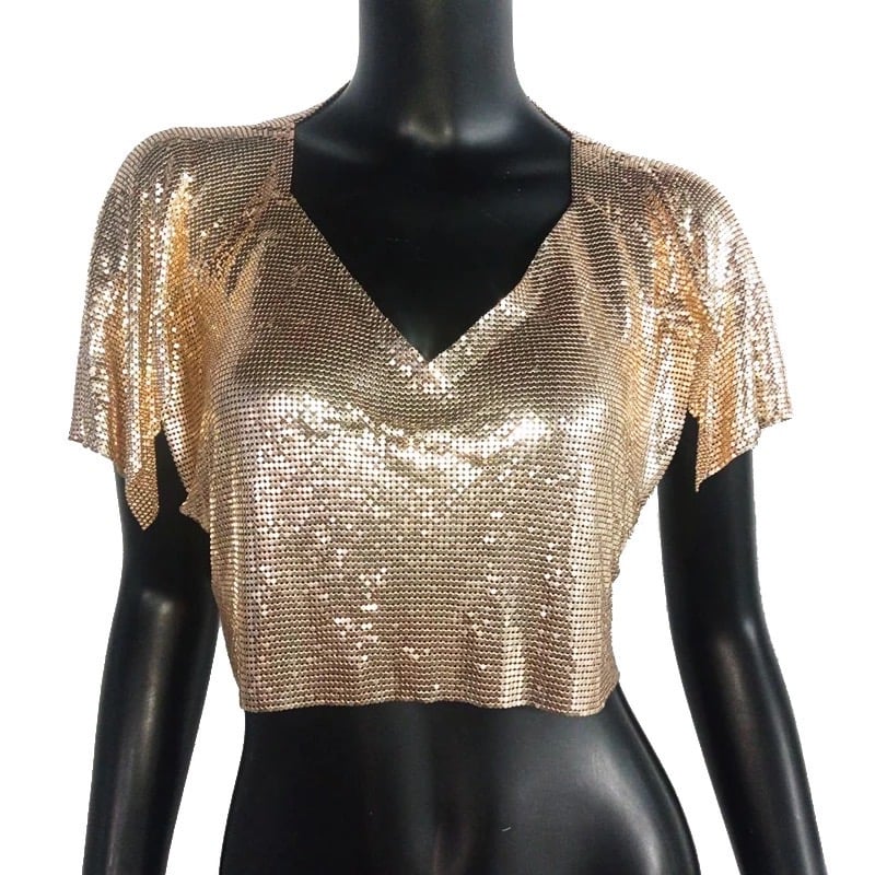 Gold mesh top on sale