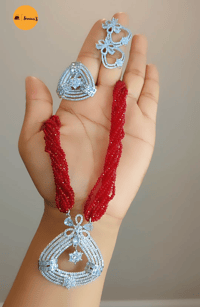 Image 1 of Nazita_Short Hydropotey Set in Red with Adjustable Ring