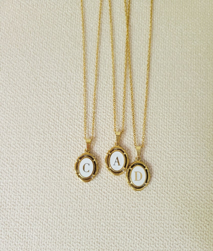 Image of Oval Letter Necklace 