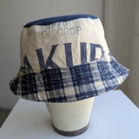 Image 8 of Reworked NY Reversible Bucket Hat 40s Quilt top L 23"