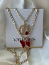 Red San Judas Butterfly Necklace Set