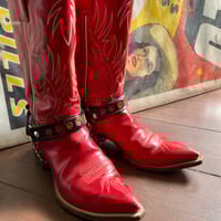 Image 2 of BLACK- SNAKES N ROSES BOOT STRAPS
