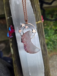 Image 1 of Electroformed Amethyst moon and stars necklace 01