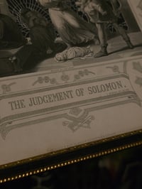 Image 8 of " The judgement of Solomon” 1800s Bible page with preserved web
