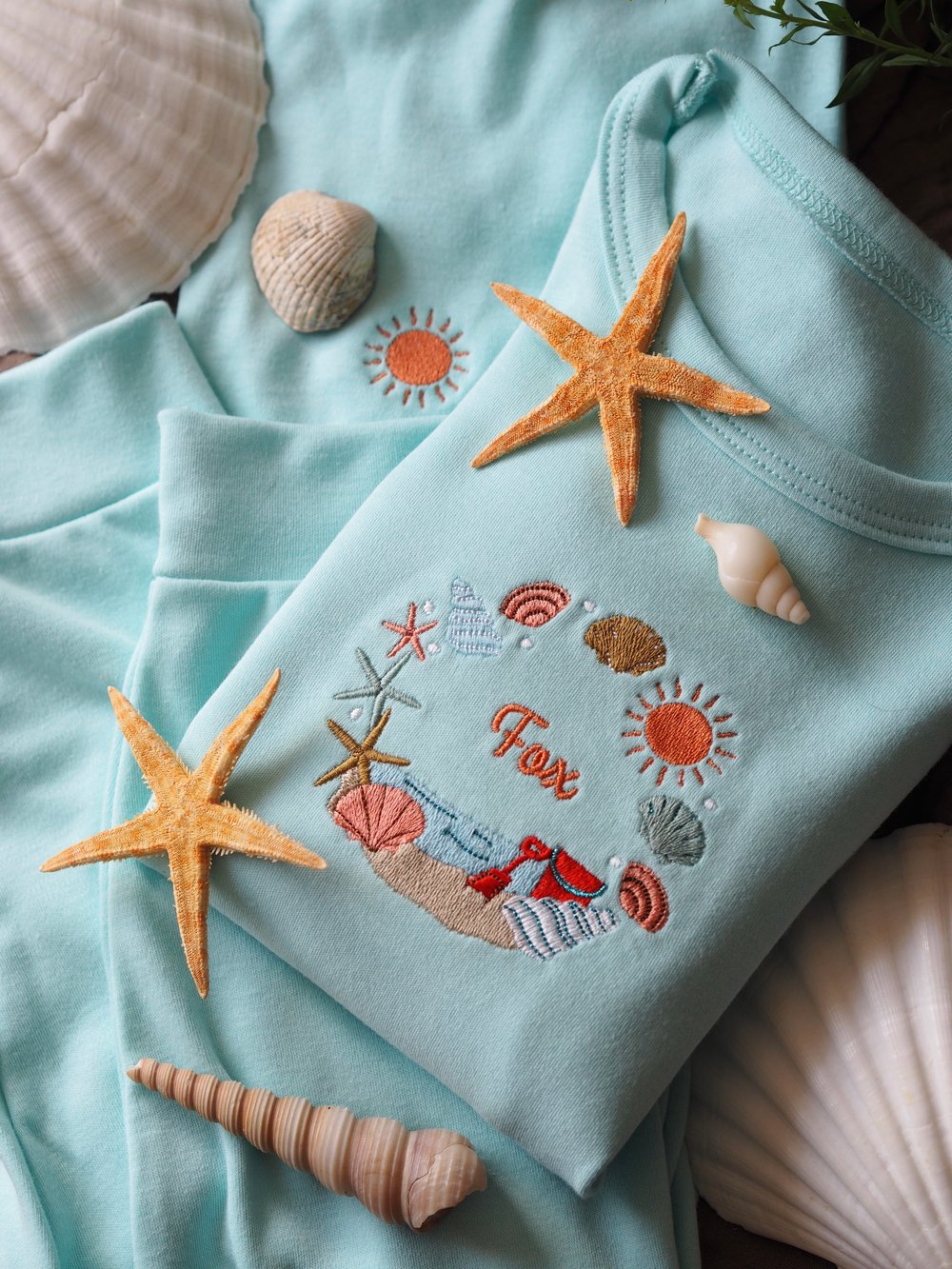 Image of Sea Shells & Sunshine- Aqua PJ's/Lounge Set