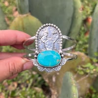 Image 2 of Sterling Silver Nopales Turquoise Cuff