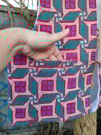 Image 3 of Woodstock Reversible Gilet - Vintage kantha fabric and white teddy fur - greens