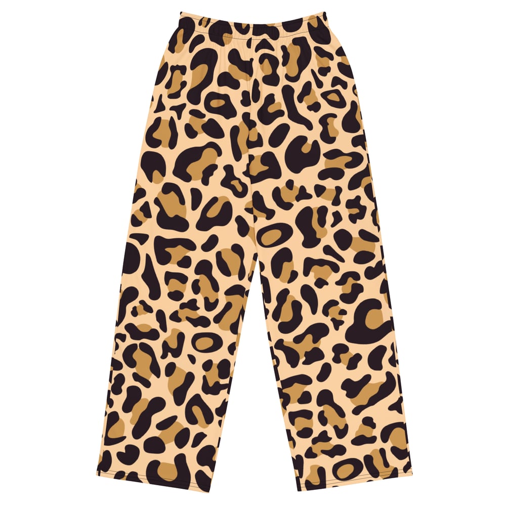 Image of All-over print unisex wide-leg Leopard pants