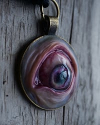 Image 10 of Glowing Oculus, Eyeball flat back pendant OOAK