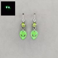 Image 4 of Glow-in-the-Dark Alien Earrings