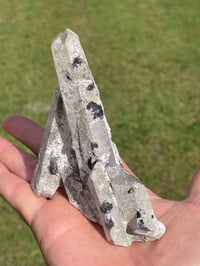 Image 10 of Mongolian Quartz with Calcite and Hematite Flowers #1617