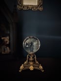 Boule de cristal de 11cm et son support en bronze, 1910-20