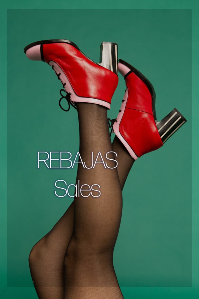 Image of REBAJAS-SALES 30% Botin Rojo y Rosa de cordones
