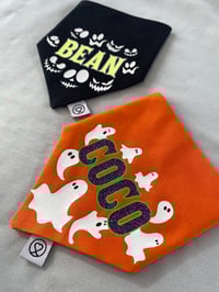 Image 3 of Glow in the Dark Ghosts or Spooky Faces Personalised  Bandana