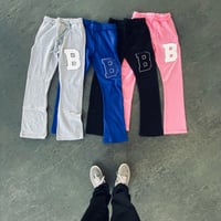 Image 2 of Varsity Flare Sweatpants {Pink}