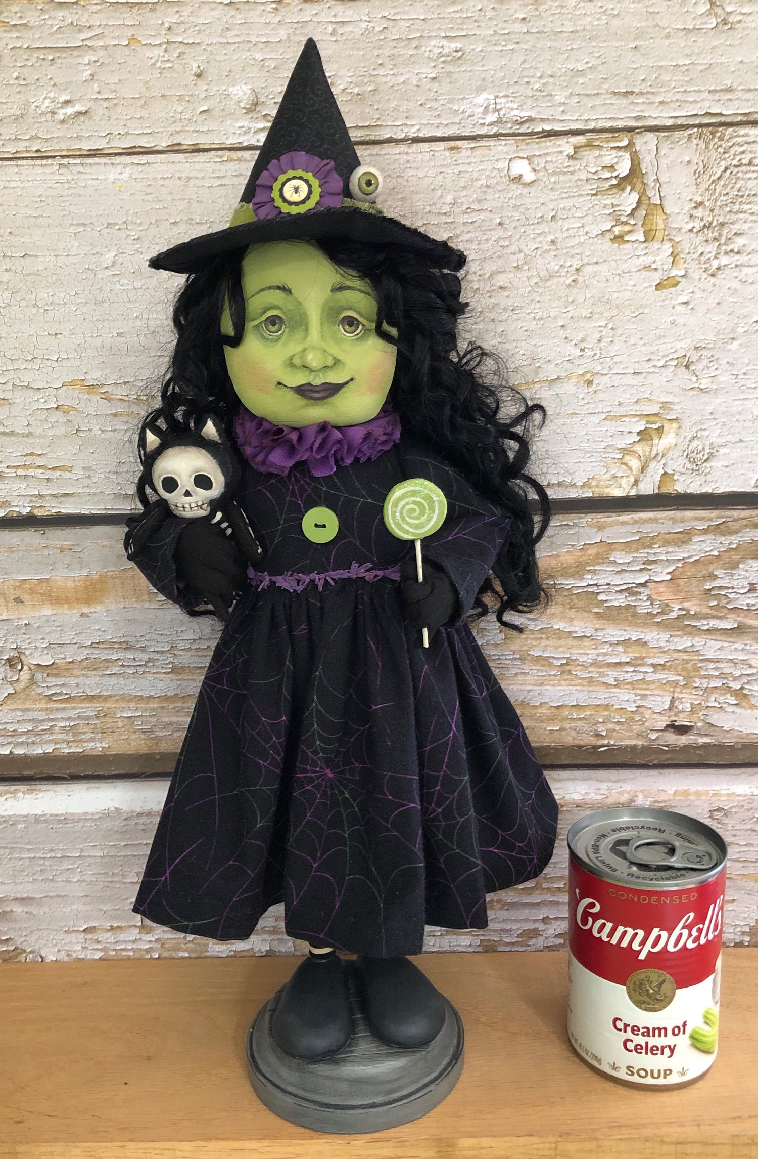 Wilma the Witch Halloween Folk art Original Doll | Folk Art By Penny