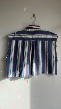 Image 3 of L- cropped white star button-up 