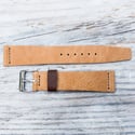 Vintage style Chevre watch band - Natural