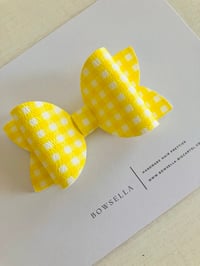 yellow checked bow 