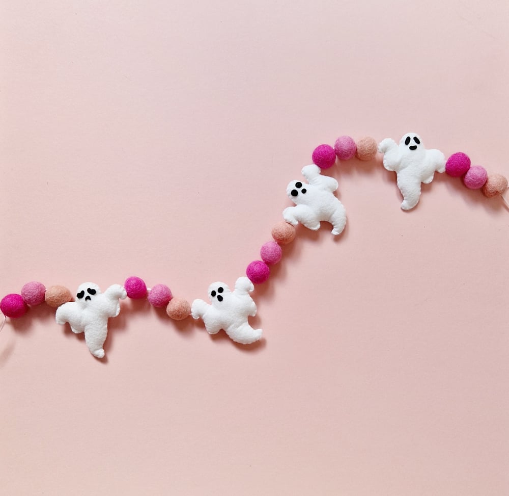 Image of Ghost Ghoul Gang Pom Pom Garland.
